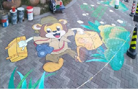 钟山夏季画地面彩绘会遇到的问题