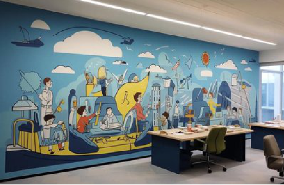 钟山办公室墙绘的特点。