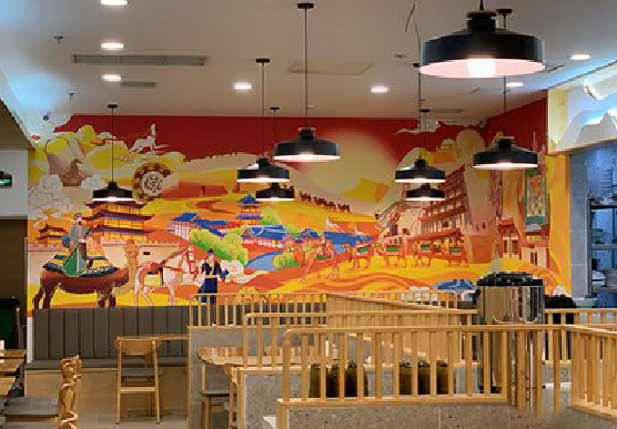 钟山商业空间彩绘介绍。