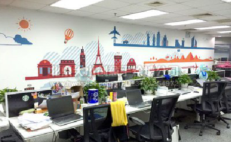 钟山教你设计办公室墙绘的方法。