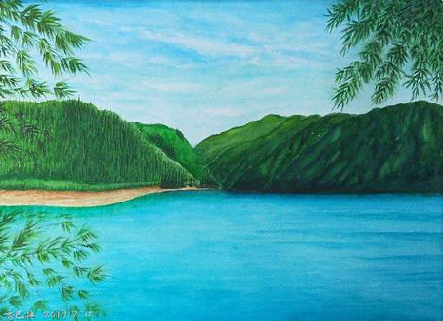 钟山在墙绘中，如何绘画绿水青山？