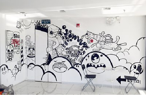 钟山手绘墙并非传统涂鸦。